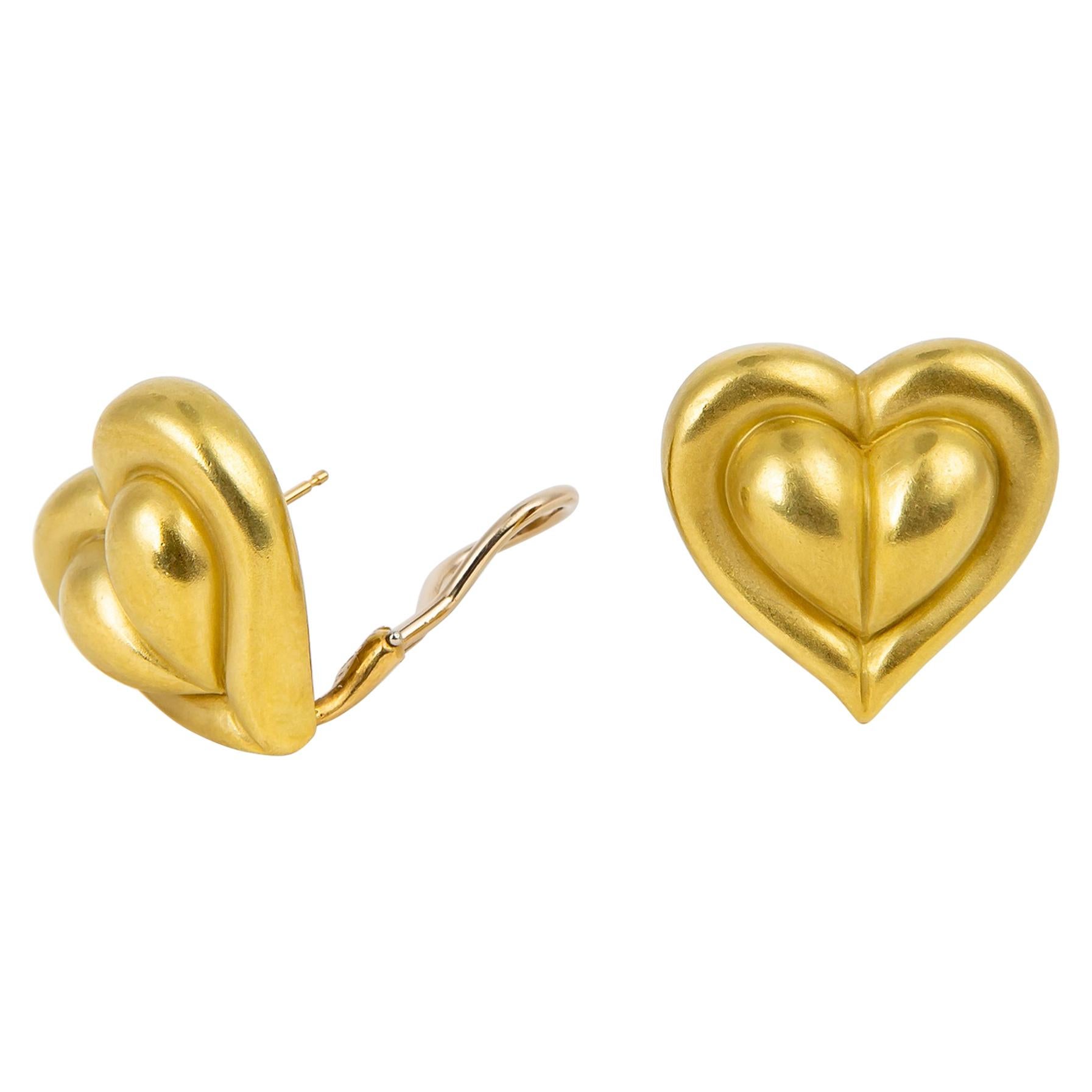 Kieselstein-Cord Heart Motif Earrings