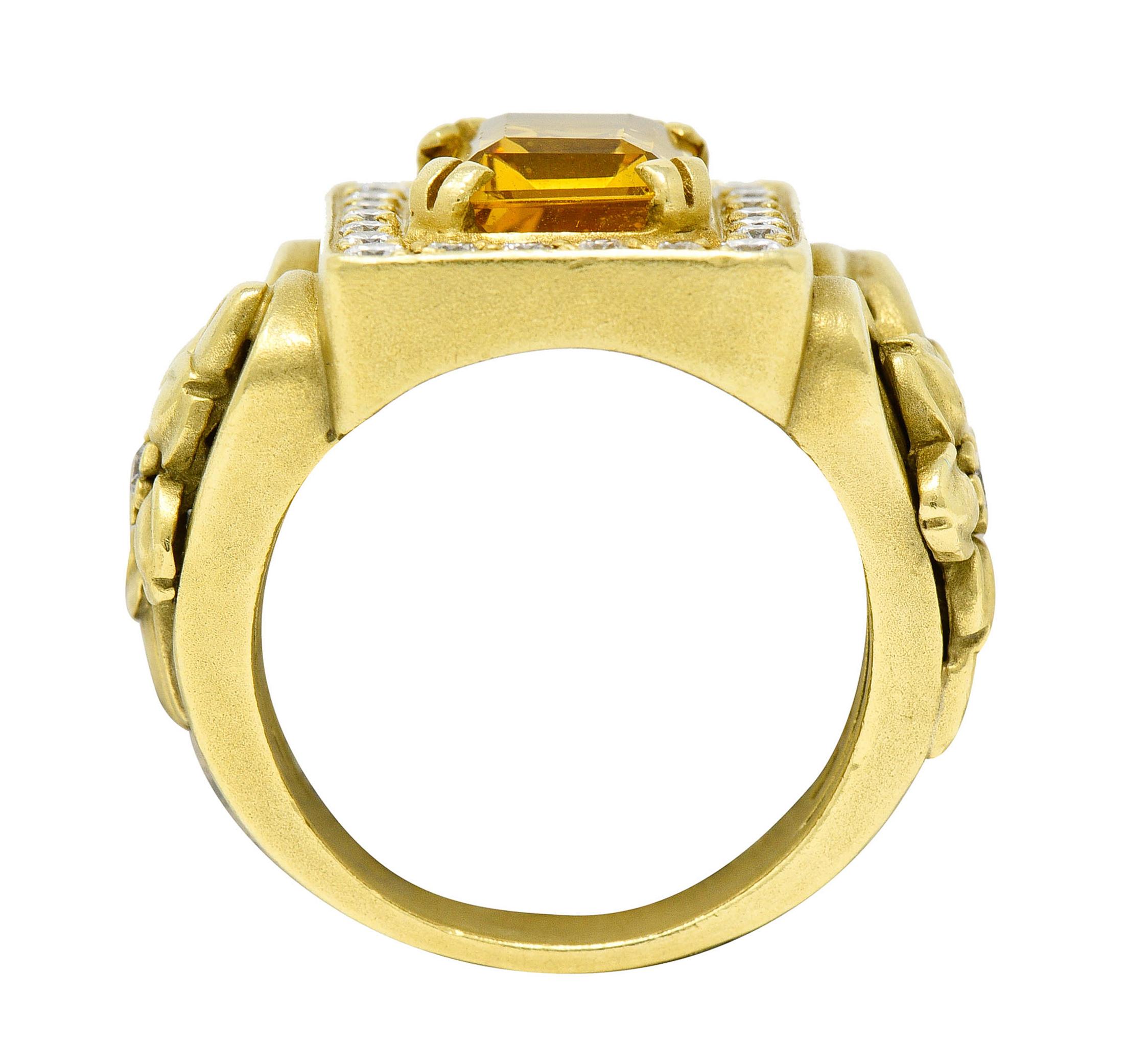Kieselstein Cord Heliodor Golden Beryl Diamond 18 Karat Yellow Gold Flower Ring 5