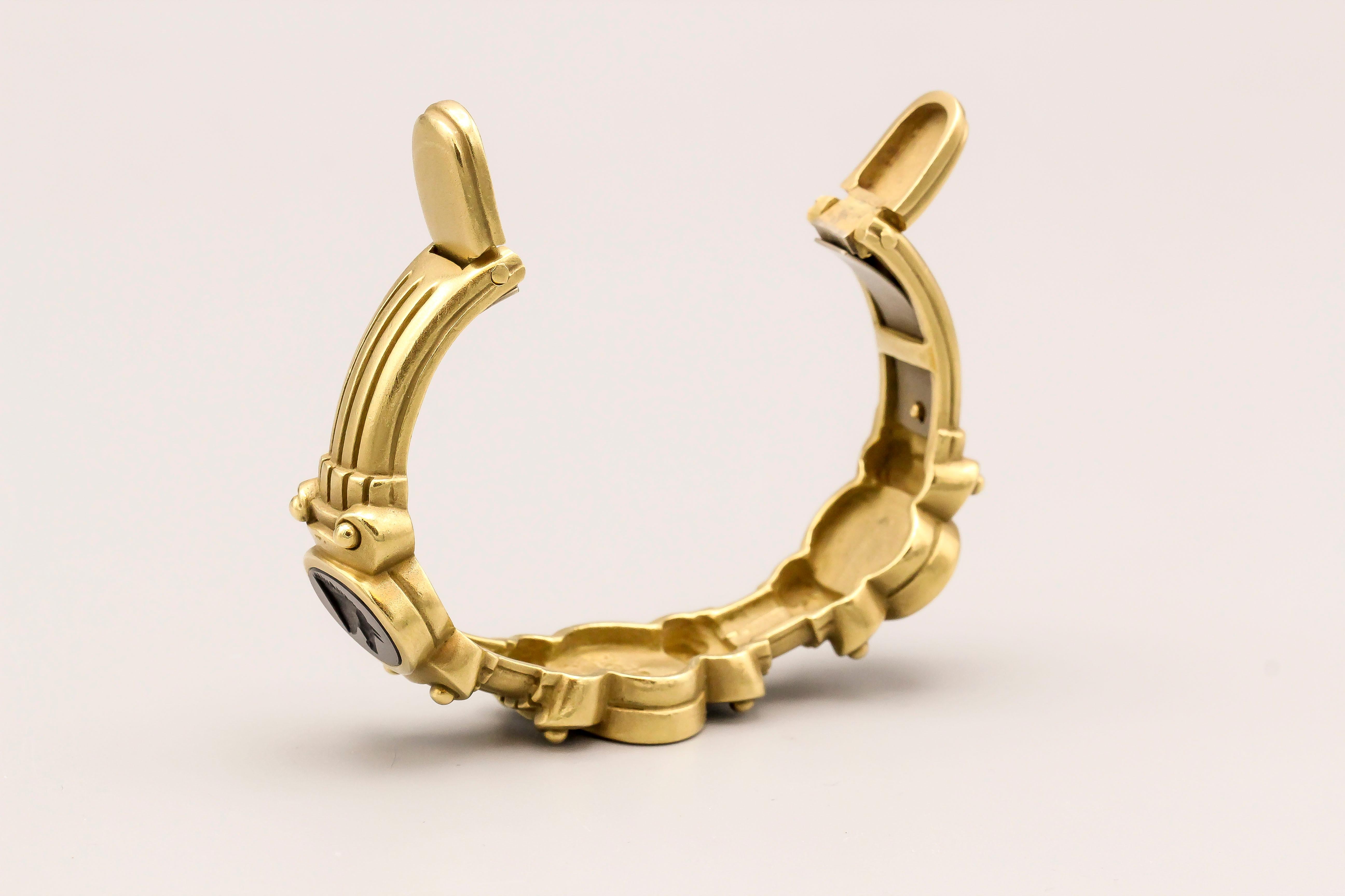 Kieselstein-Cord Intaglio and 18 Karat Gold Cuff Bracelet 3