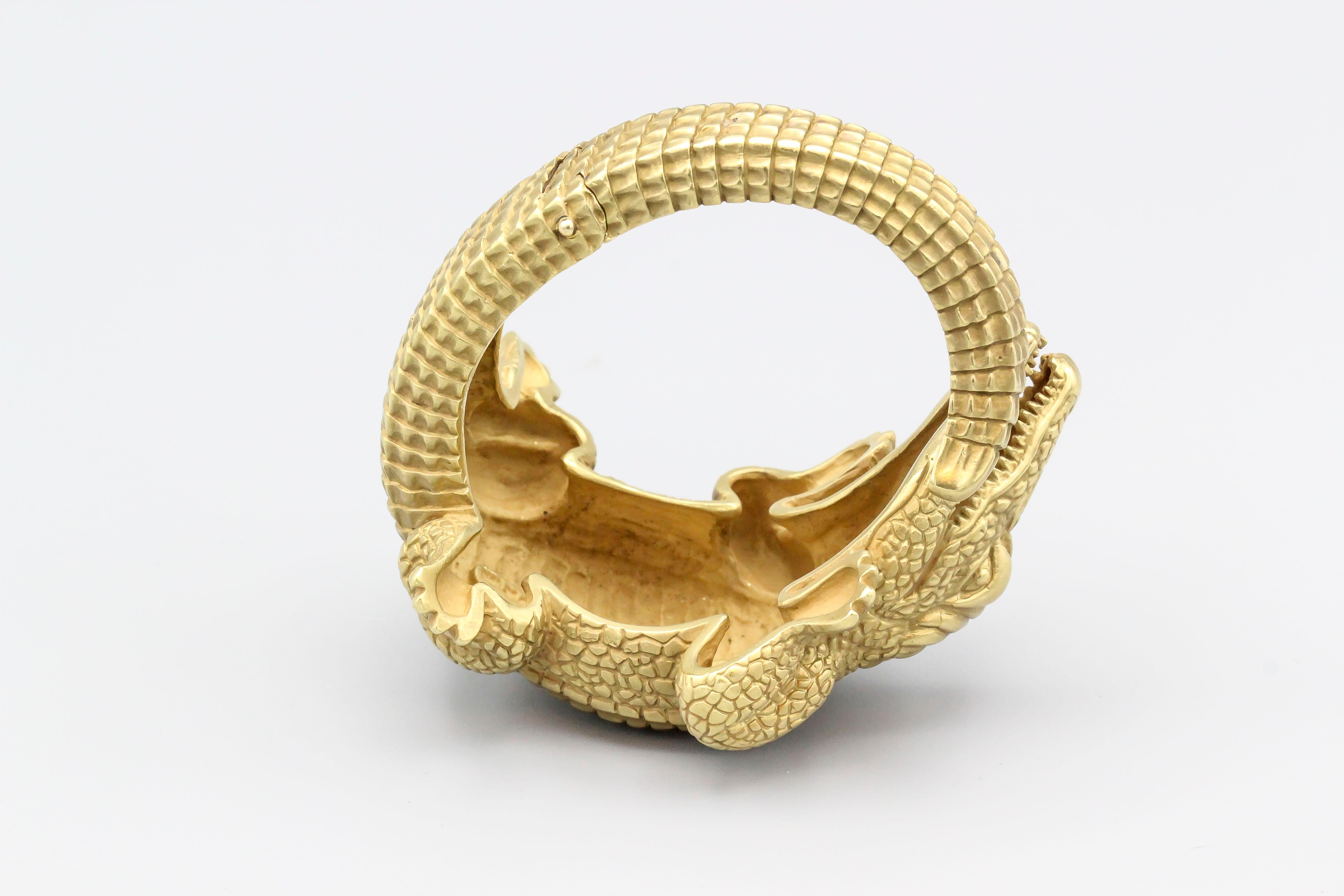 gold alligator bracelet
