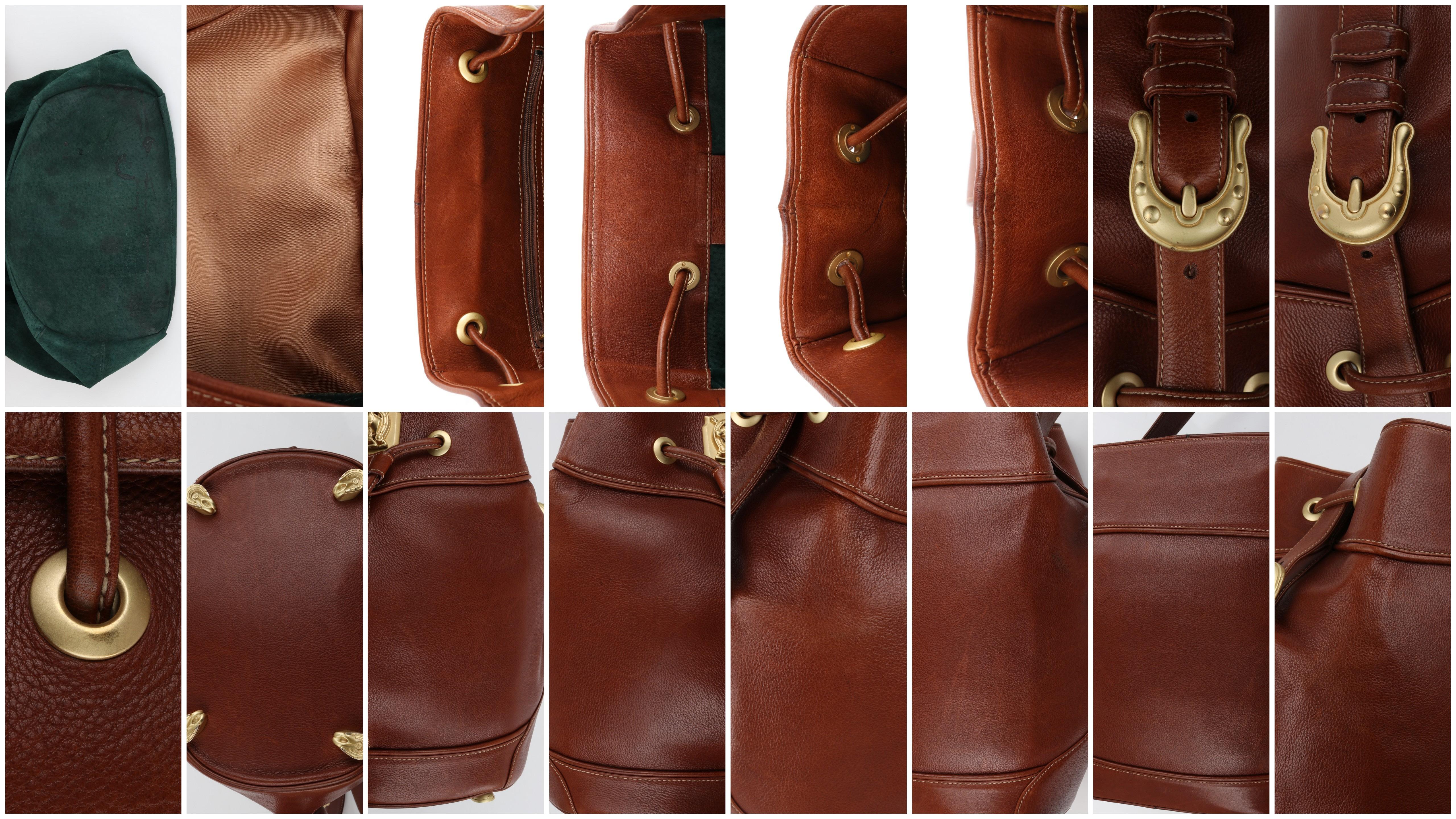 KIESELSTEIN-CORD Leather Drawstring Equestrian Medallion Bucket Shoulder Bag 3
