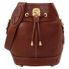 KIESELSTEIN-CORD Leather Drawstring Equestrian Medallion Bucket Shoulder Bag