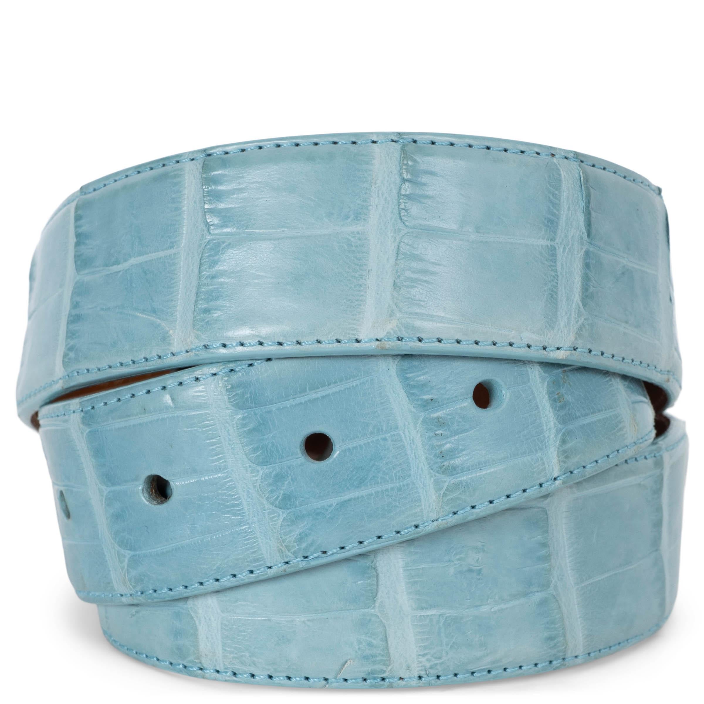 KIESELSTEIN-CORD light blue MATTE CROCODILE Belt Strap Sz 5 im Angebot