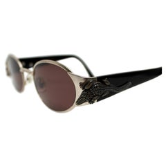Kieselstein-Cord Oval Tinted Alligator Motif Vintage Sunglasses