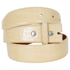 KIESELSTEIN-CORD, sangle de ceinture jaune pâle CROCODILE, 3,8 cm