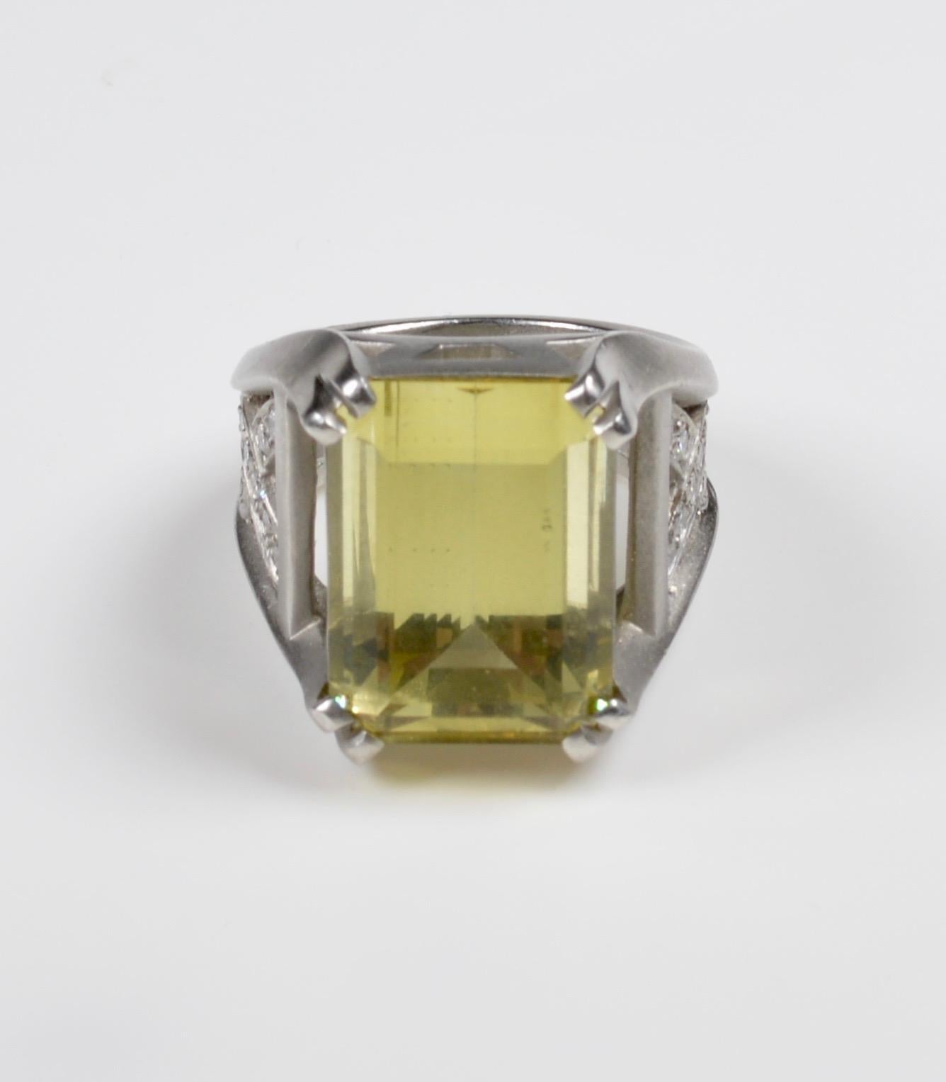 Kieselstein-Cord Platinum Beryl and Diamond Ring, 1998 1