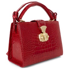 KIESELSTEIN-CORD red CROCODILE TOP HANDLE Shoulder Bag