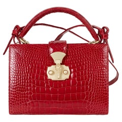 KIESELSTEIN-CORD red CROCODILE TOP HANDLE Shoulder Bag