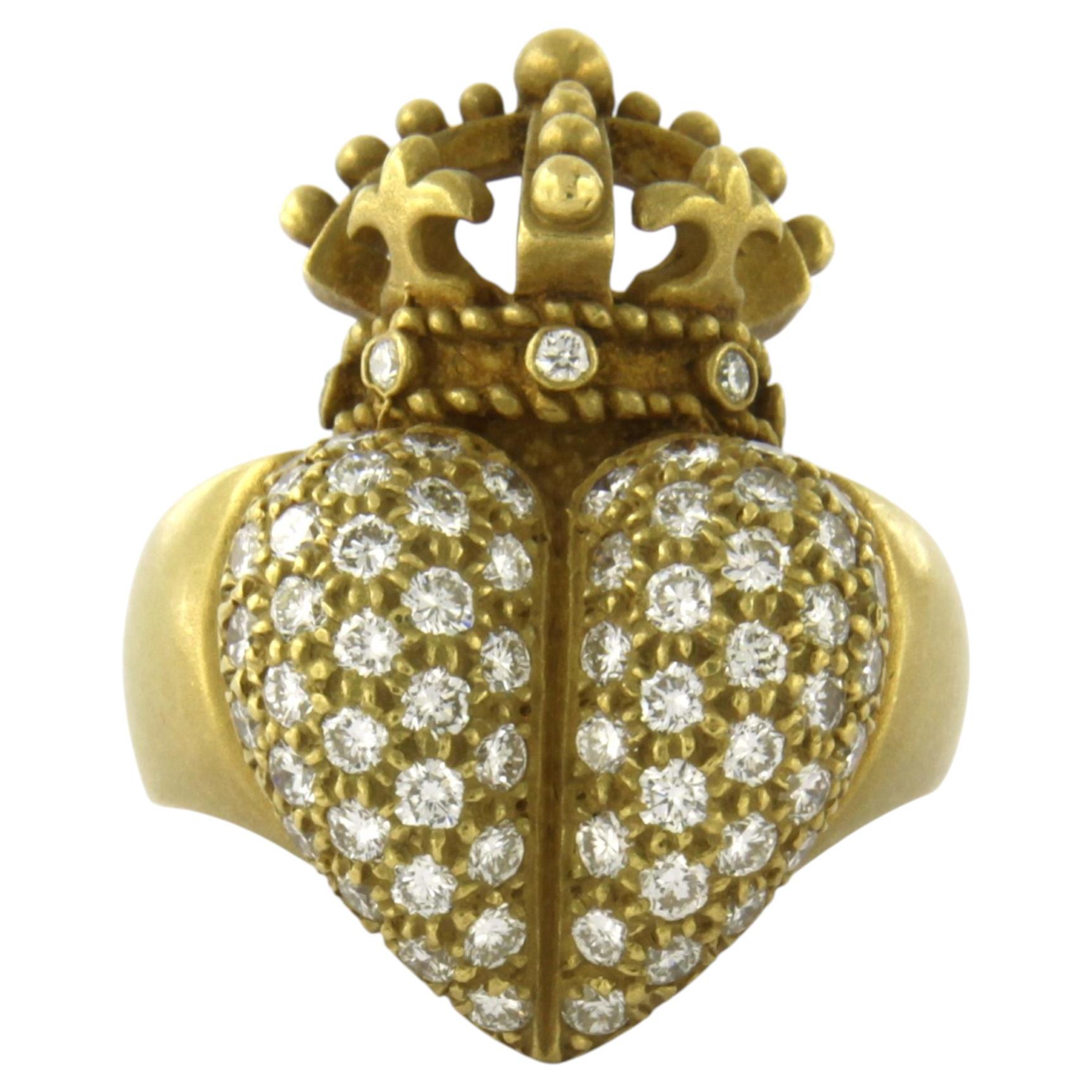 KIESELSTEIN-CORD ring with brilliant cut diamonds up to 1.50ct 18k gold For Sale