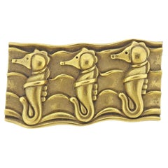 Retro Kieselstein Cord Seahorse Gold Brooch Pin