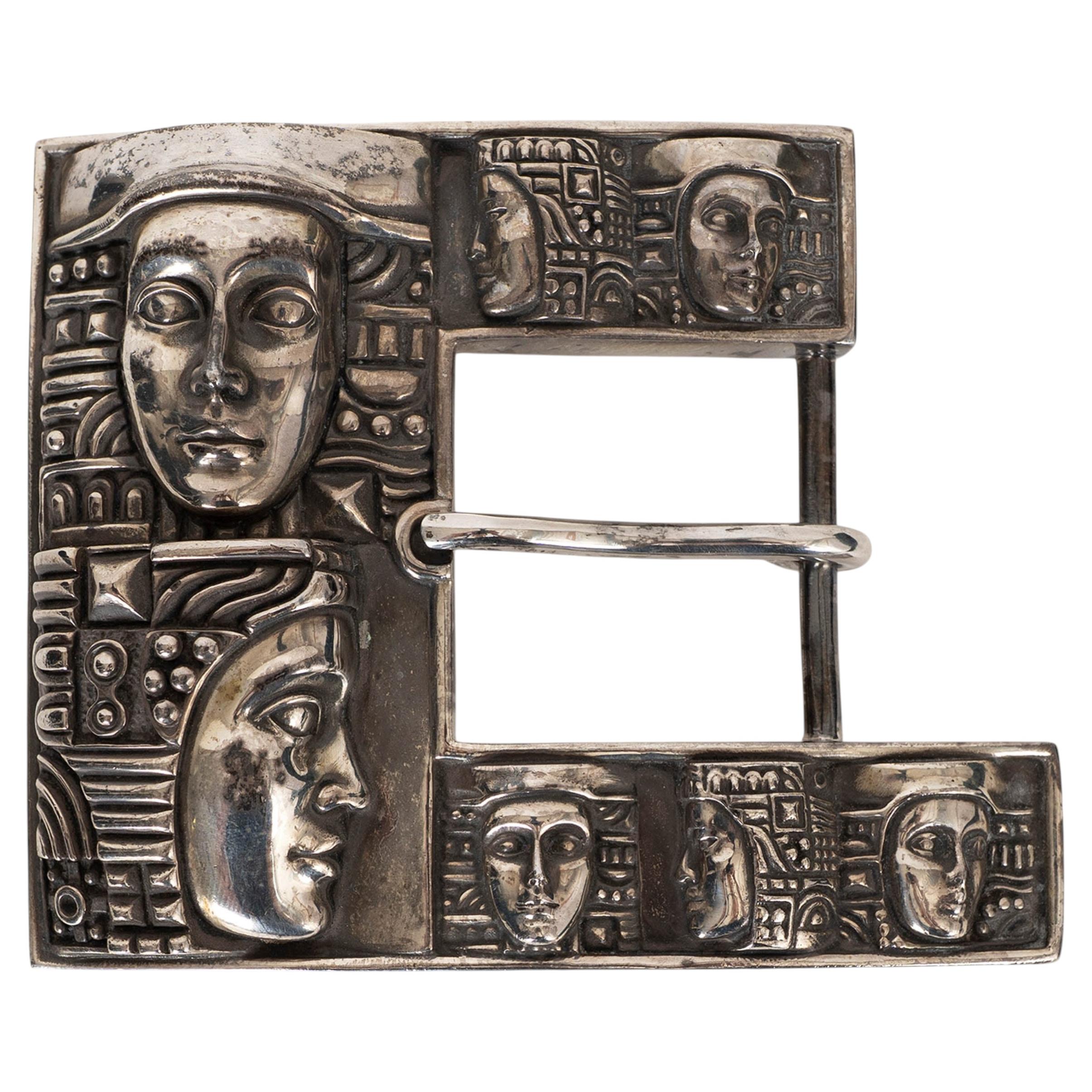 KIESELSTEIN-CORD sterling silver 2002 WOMEN OF THE WORLD GRAND Belt Buckle For Sale
