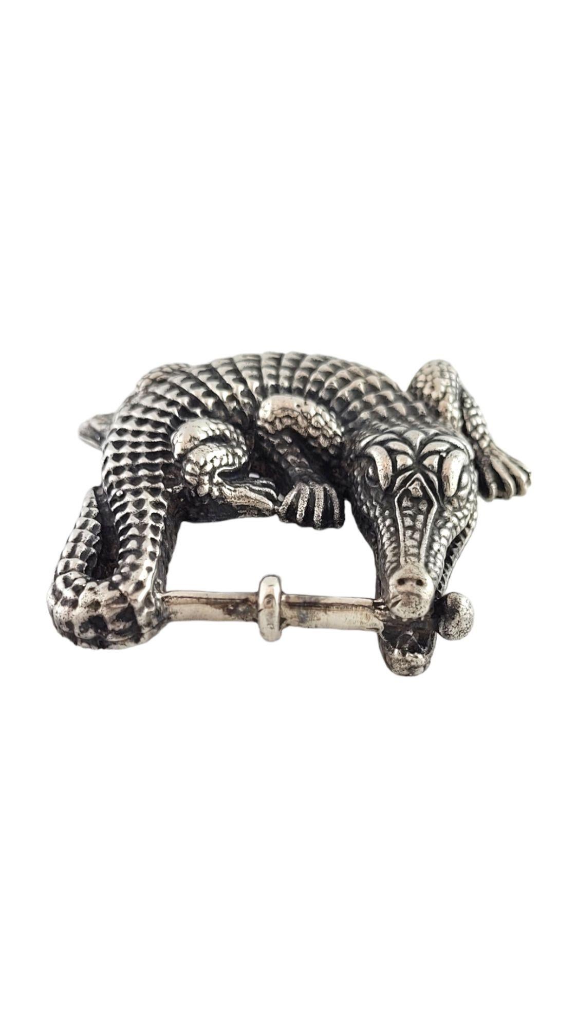 Kieselstein-Cord, boucle de ceinture en argent sterling et alligator n°15976 Bon état - En vente à Washington Depot, CT