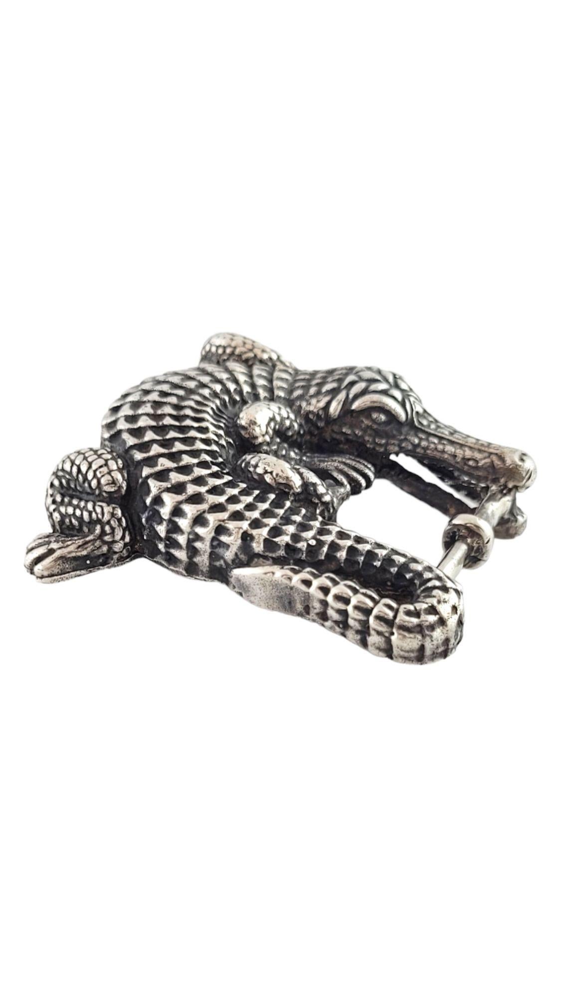 Women's or Men's Kieselstein-Cord Sterling Silver Alligator Belt Buckle #15976 For Sale