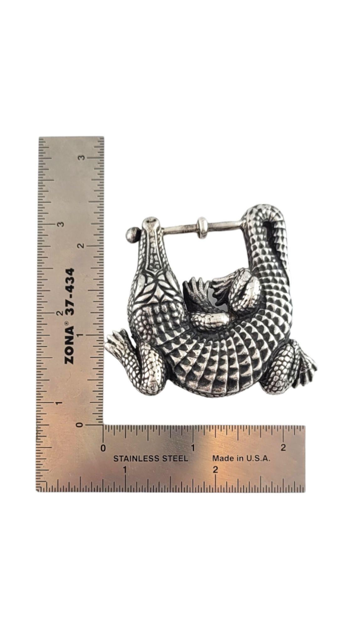 Kieselstein-Cord Sterling Silver Alligator Belt Buckle #15976 For Sale 4