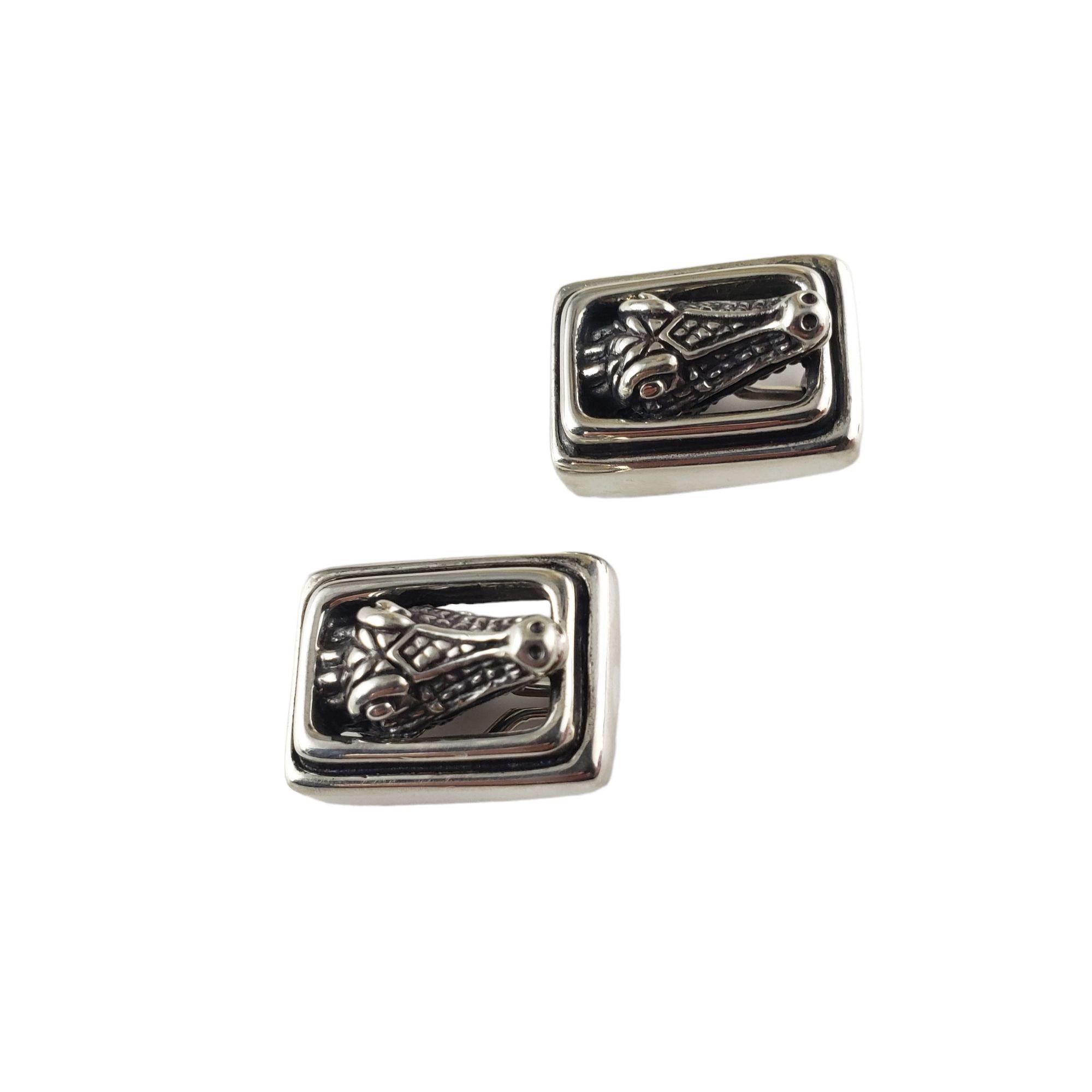 Kieselstein-Cord Sterling Silver Alligator Clip On Earrings #14597 In Good Condition For Sale In Washington Depot, CT
