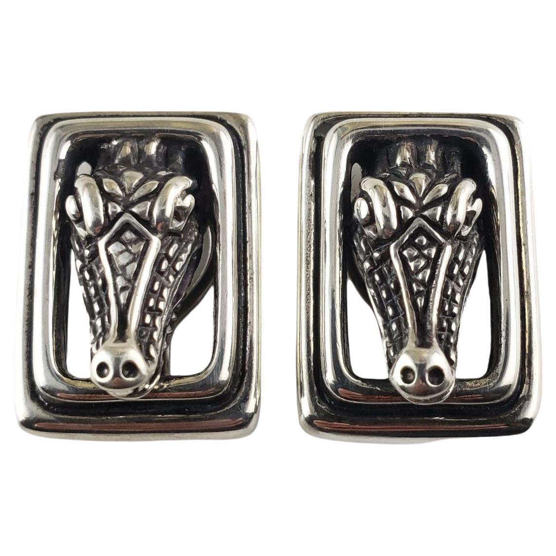 Kieselstein-Cord Sterling Silver Alligator Clip On Earrings #14597 For Sale