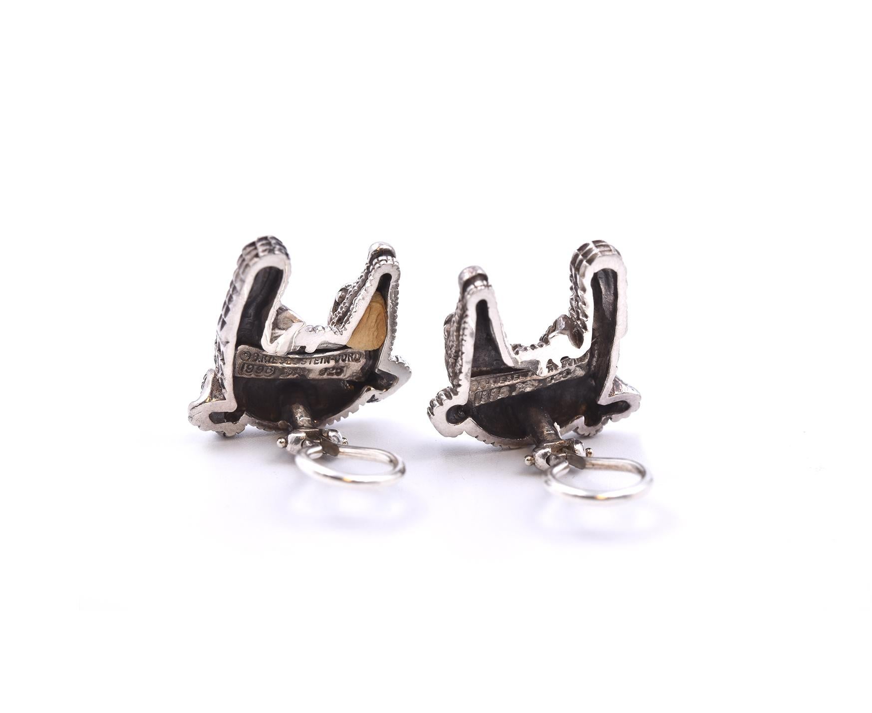 Women's Kieselstein-Cord Sterling Silver Alligator Clip-On Earrings