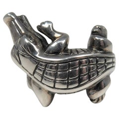 Kieselstein-Cord Bague en argent sterling et alligator