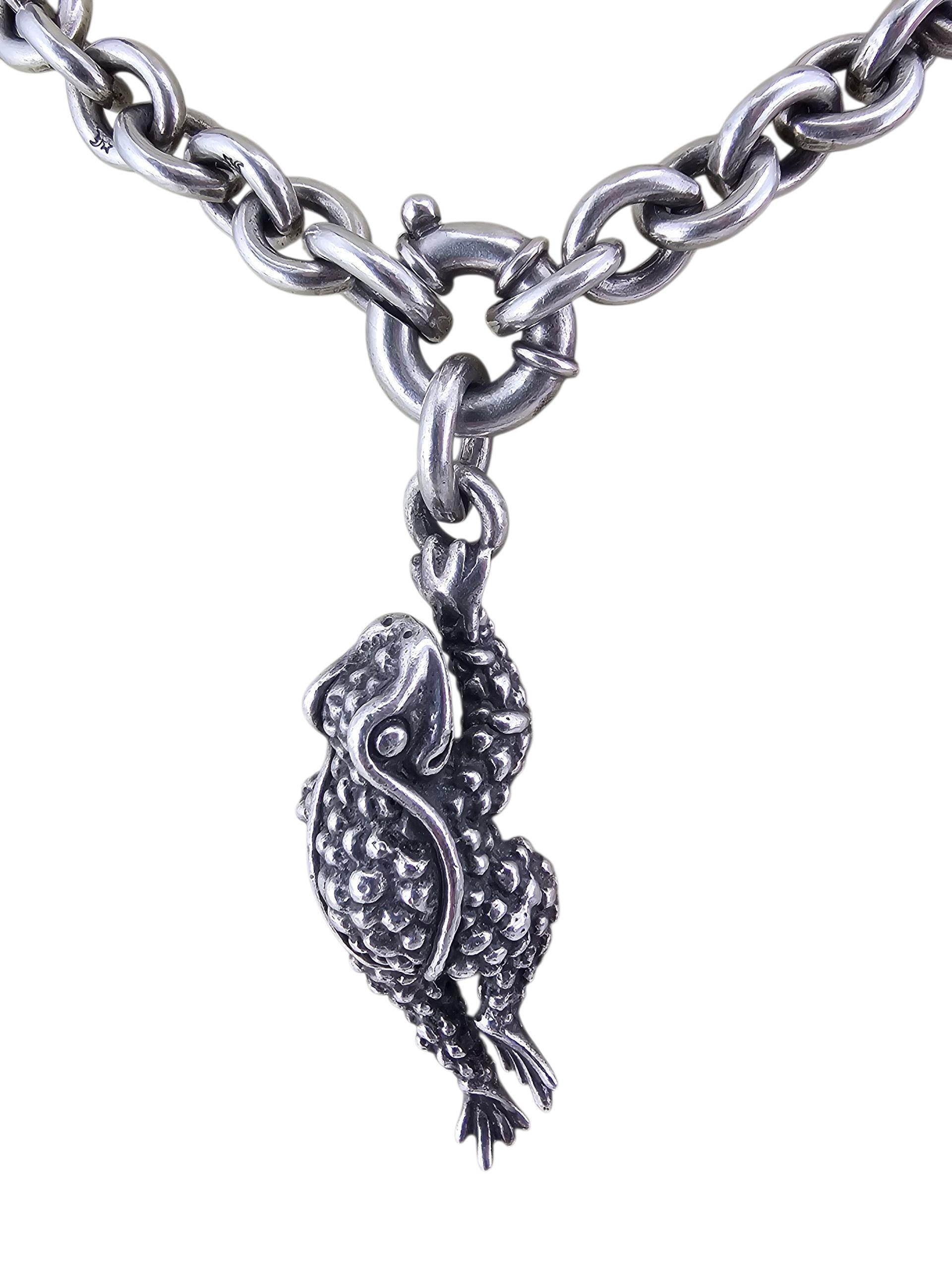 Contemporaneo KIESELSTEIN-CORD Collana di rane in argento 925 #23977 in vendita