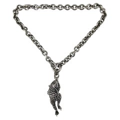 Kieselstein-Cord Sterling Silver Frog Necklace #23977