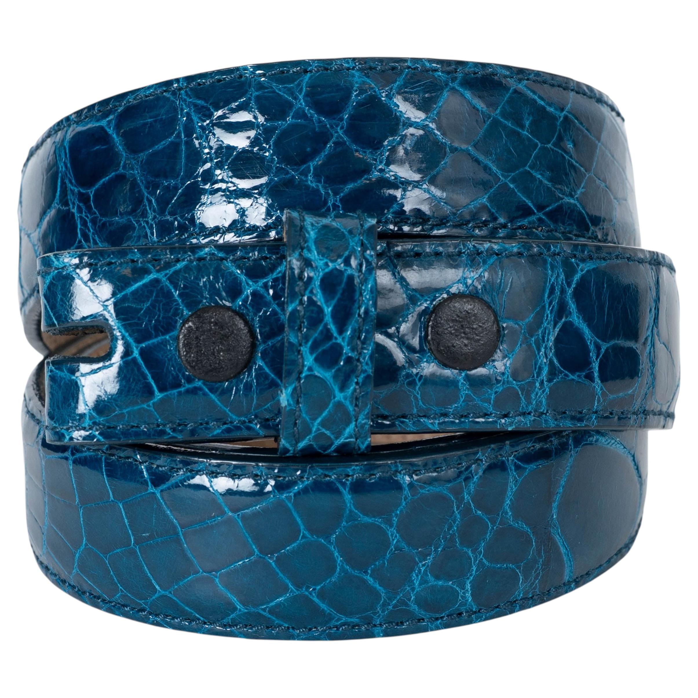 KIESELSTEIN-CORD bleu sarcelle CROCODILE 1" Courroie de ceinture 3