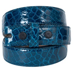 KIESELSTEIN-CORD teal blue CROCODILE 1" Belt Strap 3