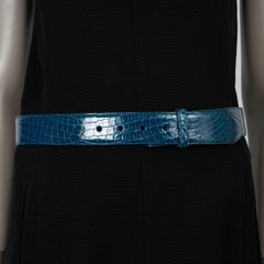 KIESELSTEIN-CORD teal blue CROCODILE 1.5" Belt Strap 3