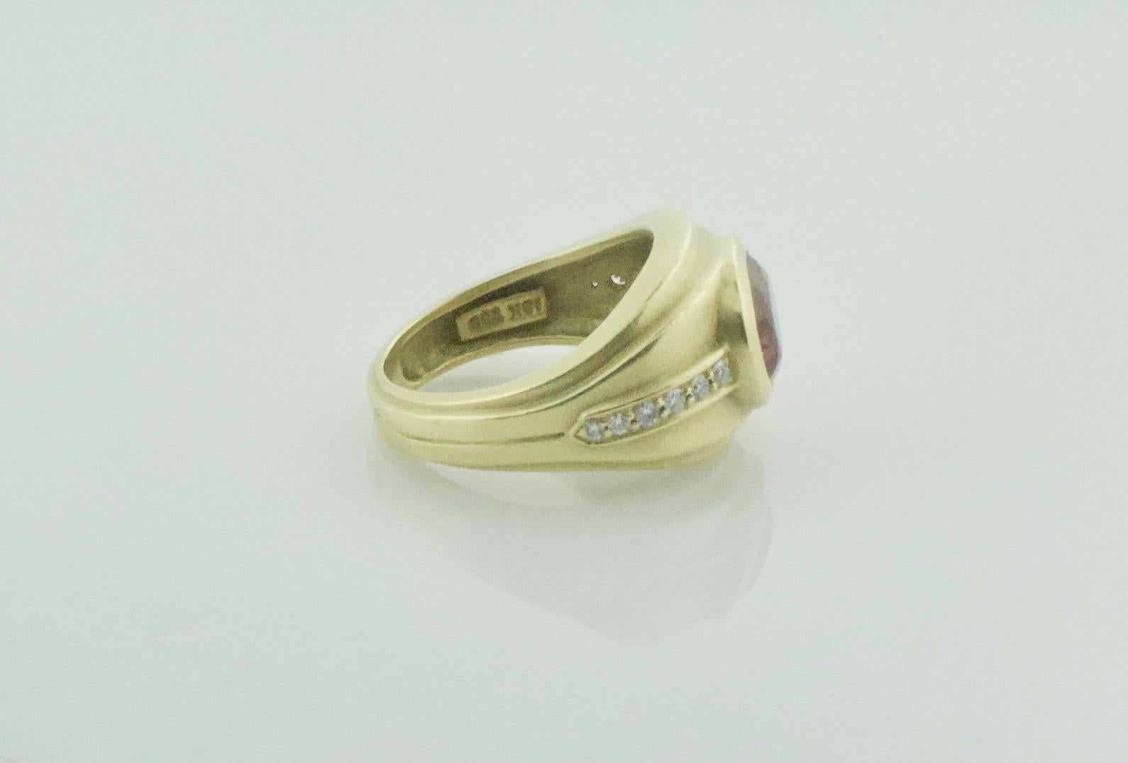Kieselstein-Cord Tourmaline and Diamond Ring in 18k Yellow Gold In Good Condition In Wailea, HI