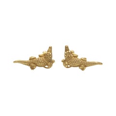 KIESELSTEIN-CORD Vintage 18K Alligator Earclips  Earrings  Mint 