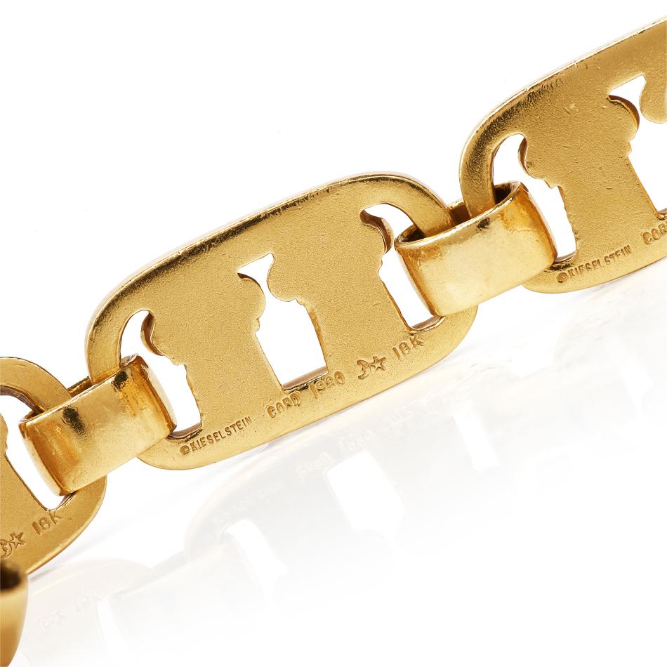Kieselstein Cord Vintage Pompeii Column 18 Karat Gold Bracelet In Excellent Condition For Sale In Miami, FL