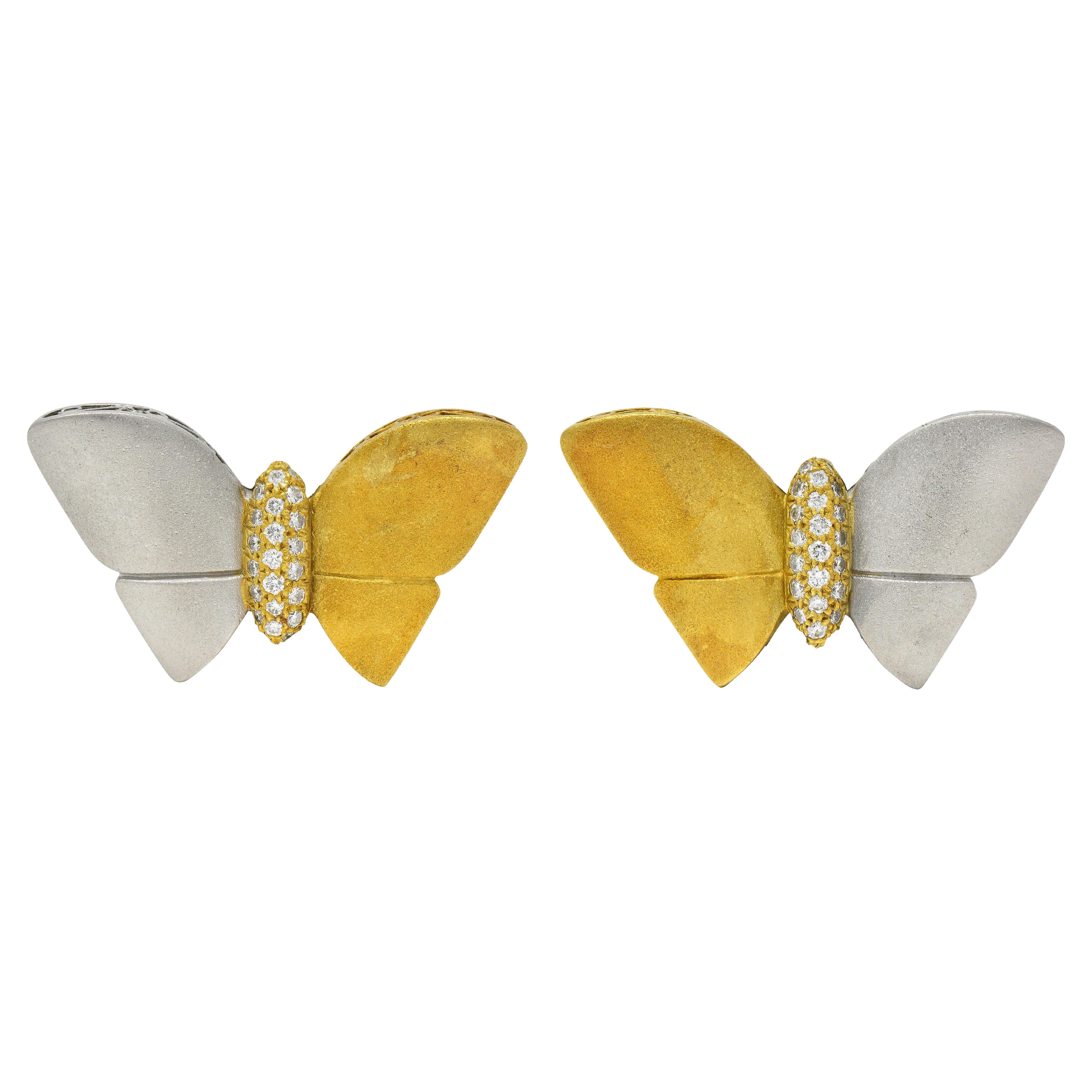 Vintage butterfly earrings hotsell