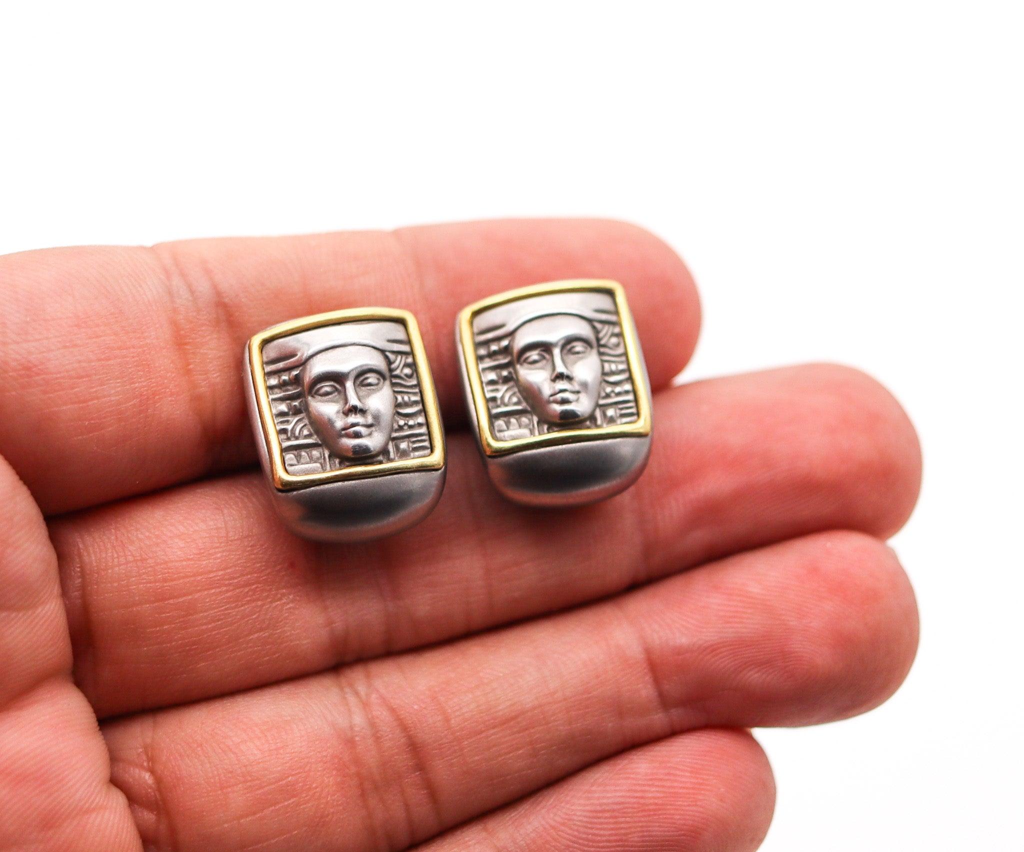 KIESELSTEIN CORD Mujeres del mundo Pendientes de acero y oro amarillo de 18 quilates en venta 1