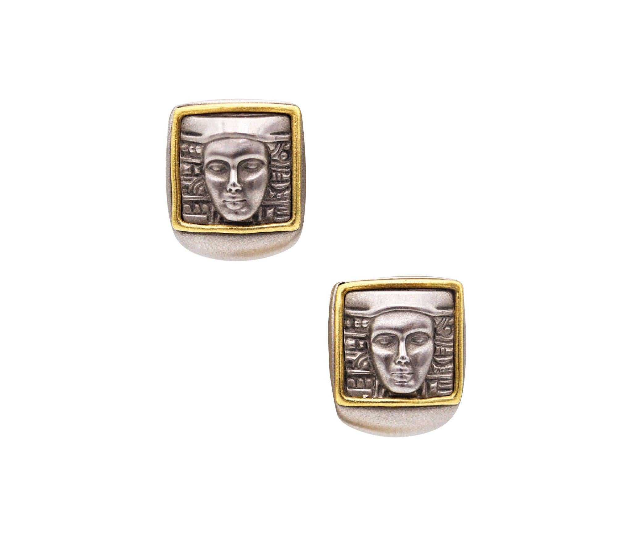 KIESELSTEIN CORD Mujeres del mundo Pendientes de acero y oro amarillo de 18 quilates en venta 2