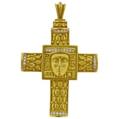 Vintage Kieselstein Cord Women of the World Diamond Gold Pendant