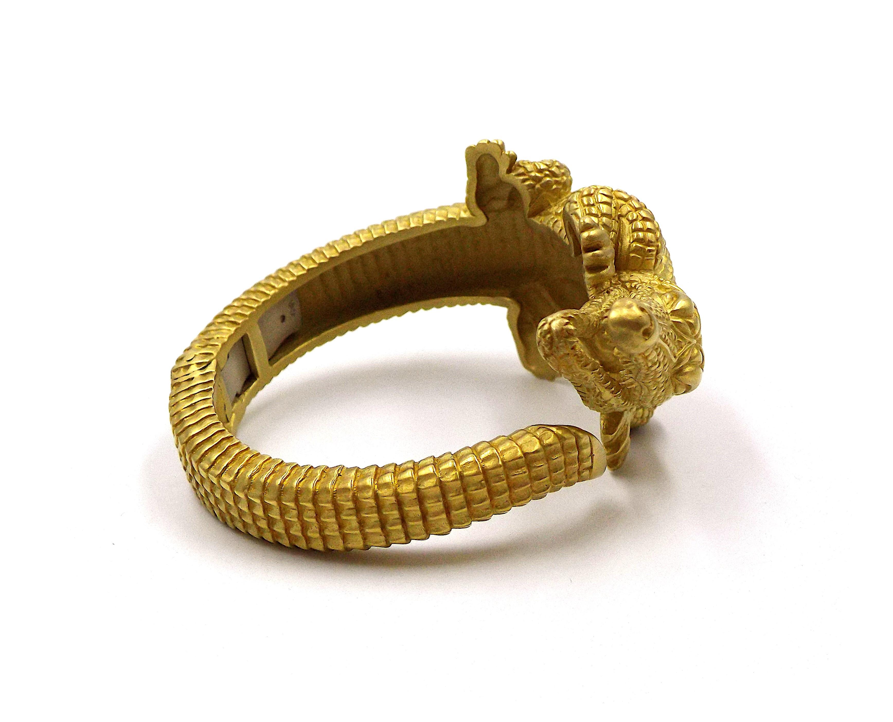 Kieselstein-Cord Gelbgold-Alligator-Manschettenarmband im Angebot 1