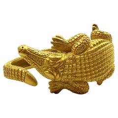Kieselstein-Cord Yellow Gold Alligator Cuff Bracelet