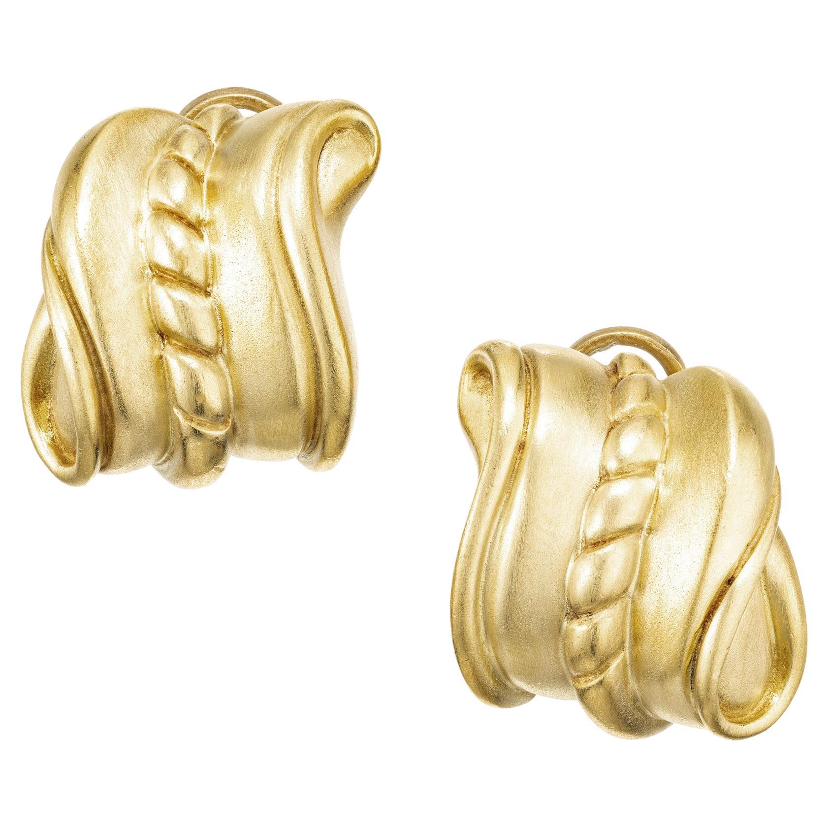 Kieselstein Cord Yellow  Gold Clip Post Earrings