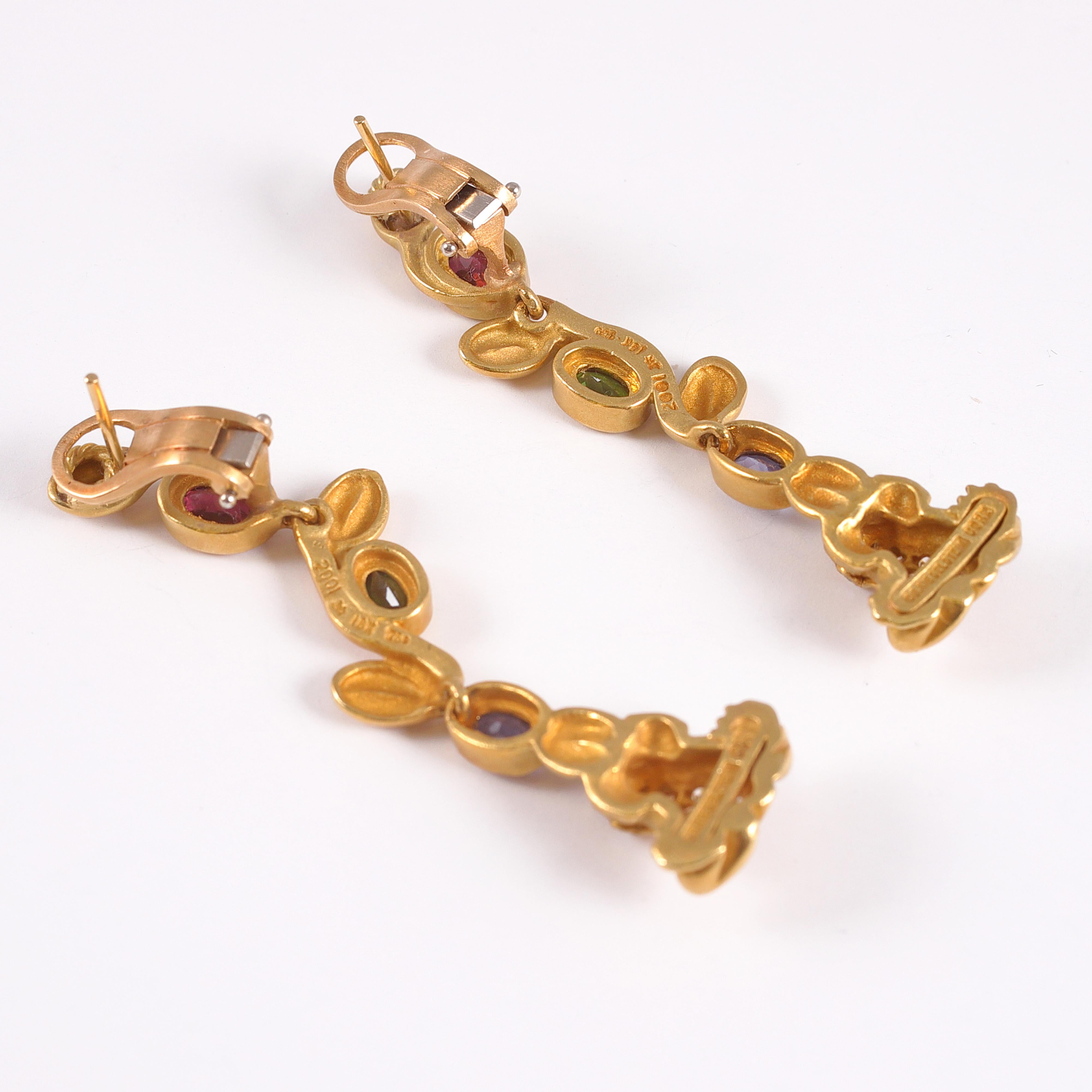 Kieselstein-Cord Green Gold Gemstone Earrings Midsummer Nights Dream Collection 2