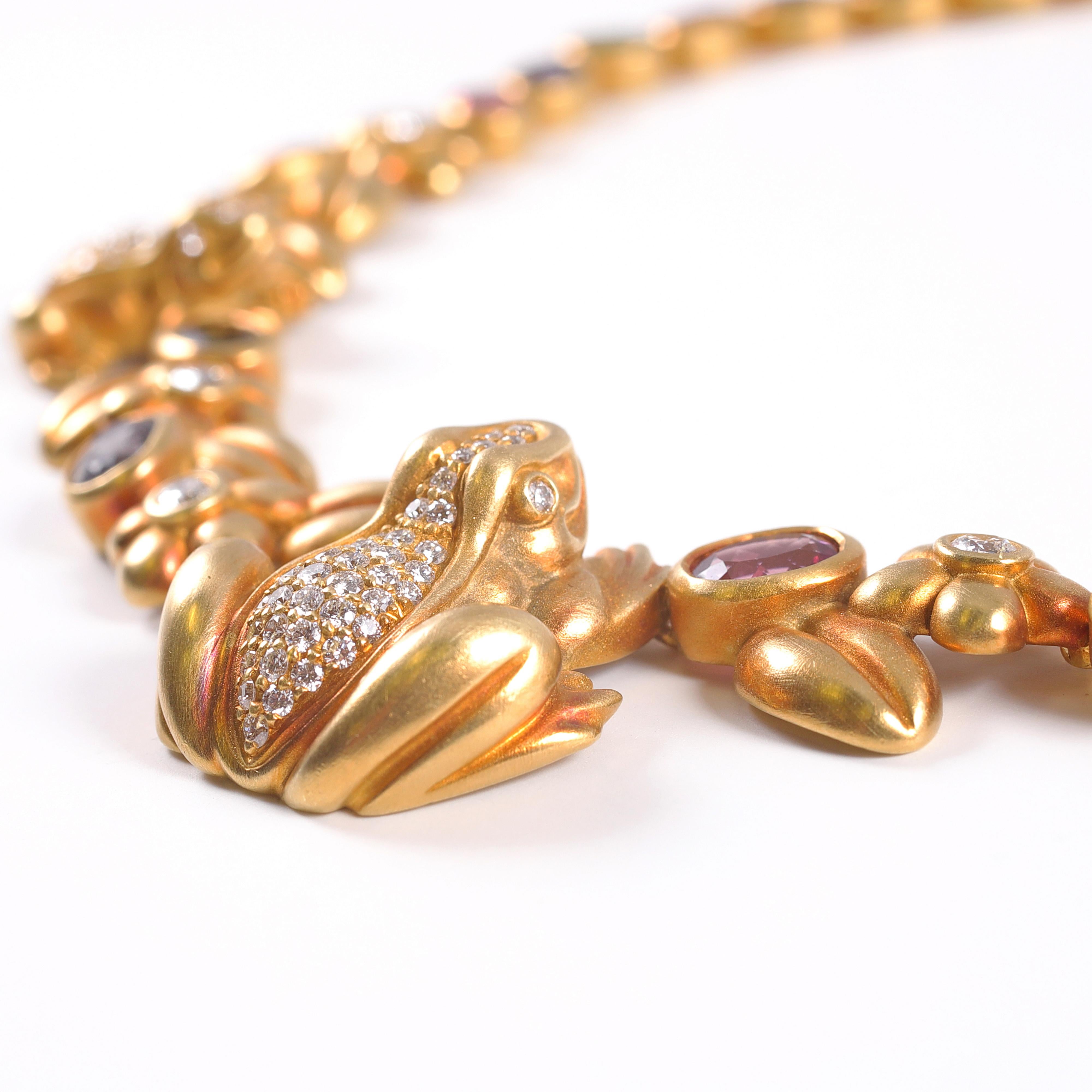 Women's or Men's Kieselstein-Cord Green Gold Gemstone Necklace Midsummer Nights Dream Collection