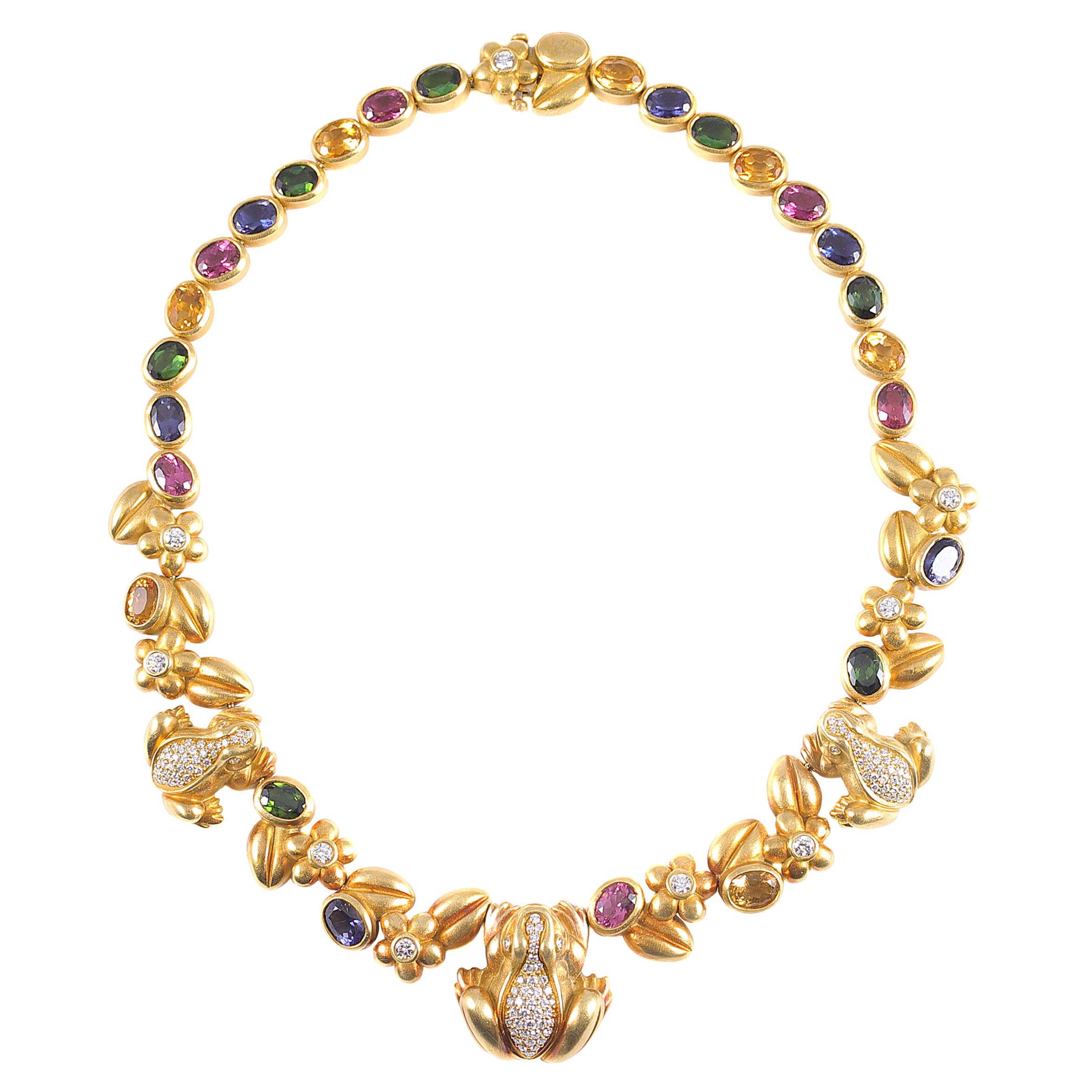 Kieselstein-Cord Green Gold Gemstone Necklace Midsummer Nights Dream Collection