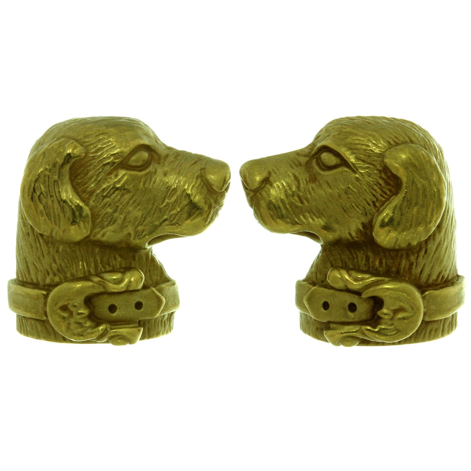 Kieselstein-Cord Yellow Gold Labrador Dog Cufflinks