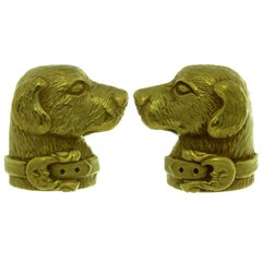 Kieselstein-Cord Yellow Gold Labrador Dog Cufflinks
