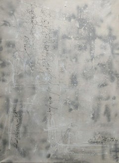 Untitled 3 - original oversized gray abstract painting by Kieva Campbell