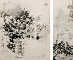 Untitled 4 - original minimalist abstract diptych by Kieva Campbell