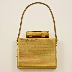 Kigu Gold Tone Carryall Compact Party Case circa 1950s