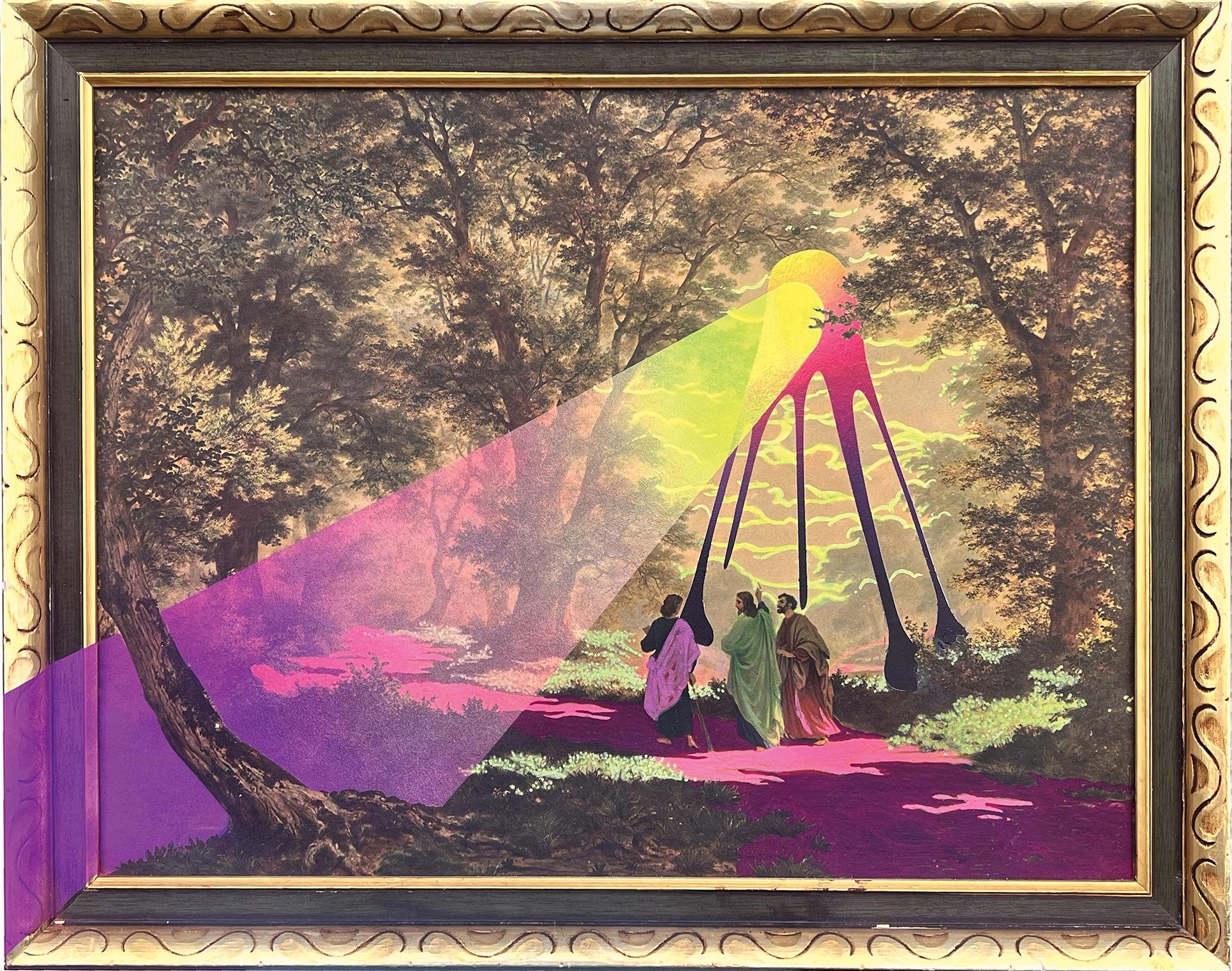 "The Father, The Sun, and The Holy Shit" Painting 21.5" x 27.5" in by Kii Arens