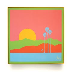 "Desert Trippin'" (ENMARCADO) Impresión única de arte pop 36" x 36" de Kii Arens
