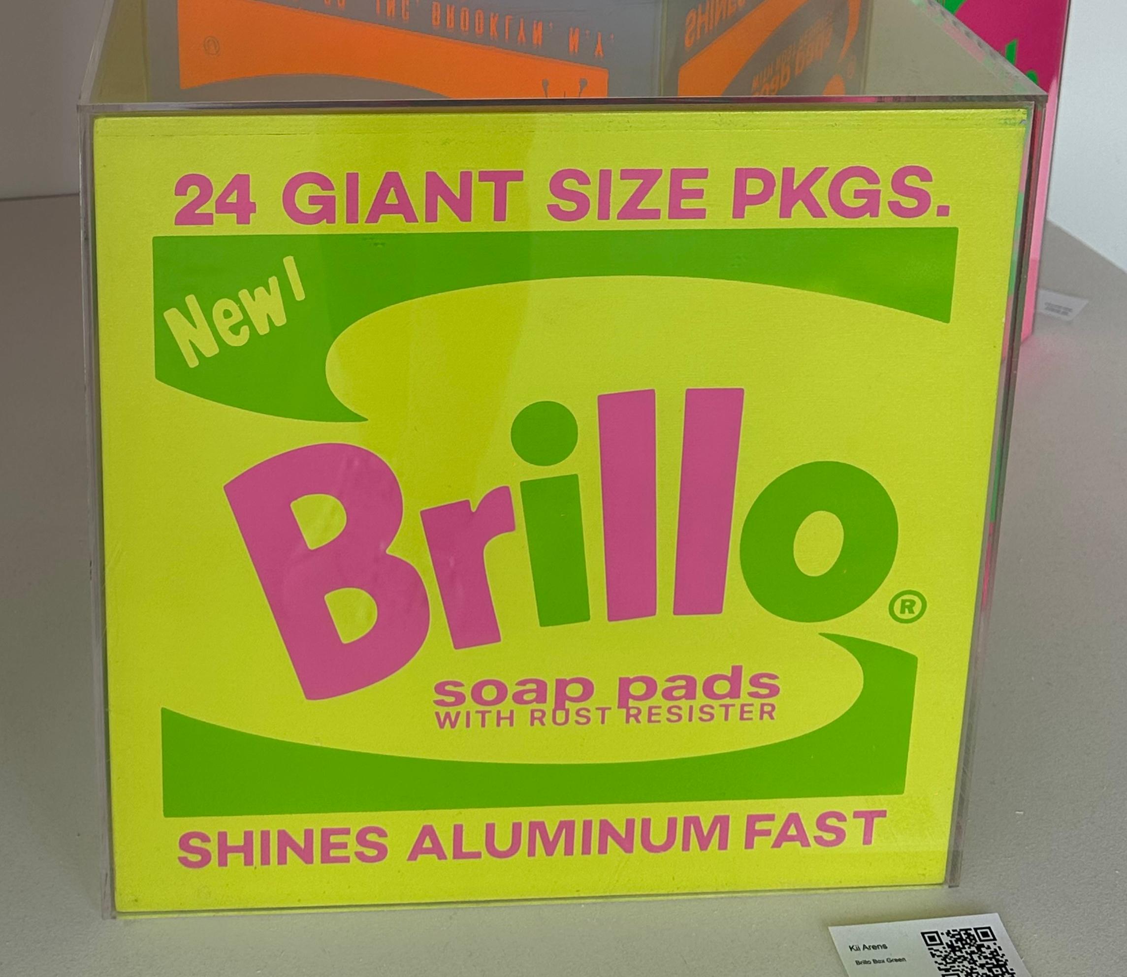 "Brillo Box Green" Sculpture 17" x 17.5" x 14" inch Edition 1/1 by Kii Arens

ABOUT
One of the most credible and influential in Los Angeles - the award winning Kii Arens, is a critical driver in the creation of modern pop culture. A contemporary