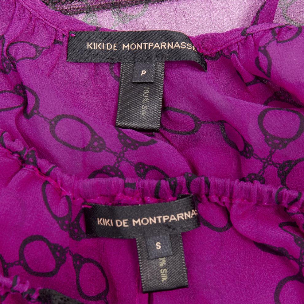 KIKI DE MONTPARNASSE 100% silk babydoll bloomer nightwear cami short set XS For Sale 7