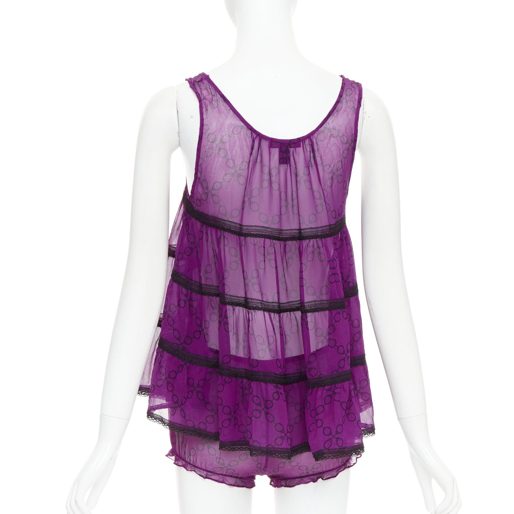 KIKI DE MONTPARNASSE 100% silk babydoll bloomer nightwear cami short set XS For Sale 1